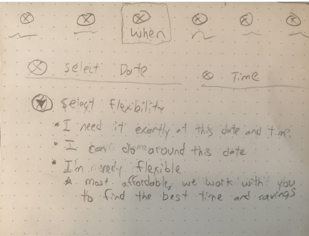 Booking flow - Sketch step 3