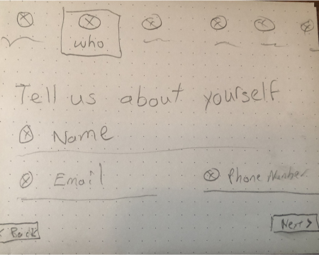 Booking flow - Sketch step 2