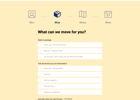 booking flow - step 2