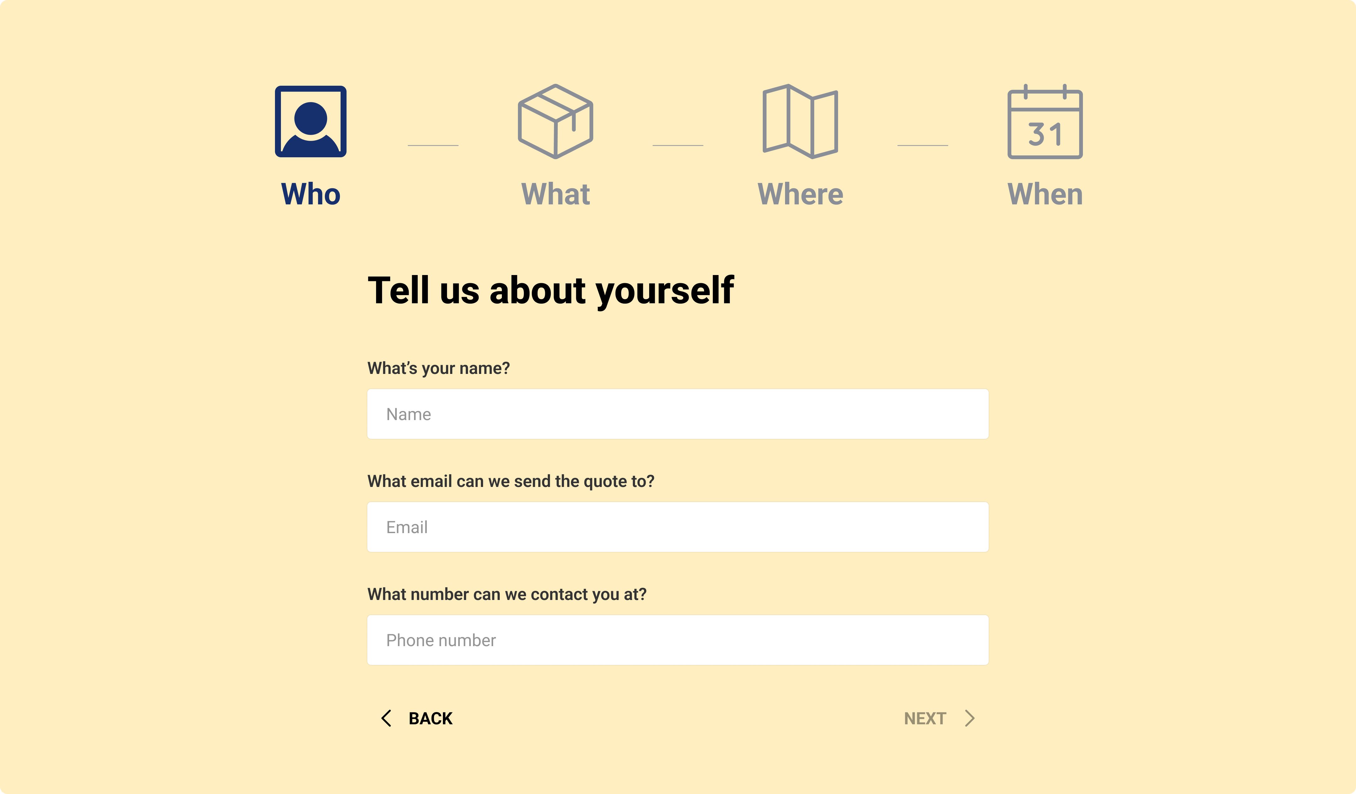 Design iterations - Booking flow buttons (before)
