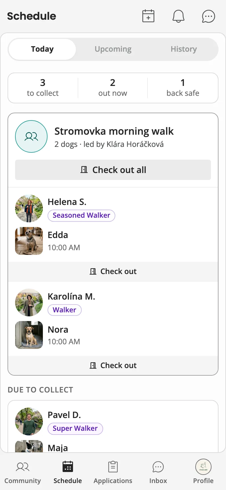 The operator handover board in light theme